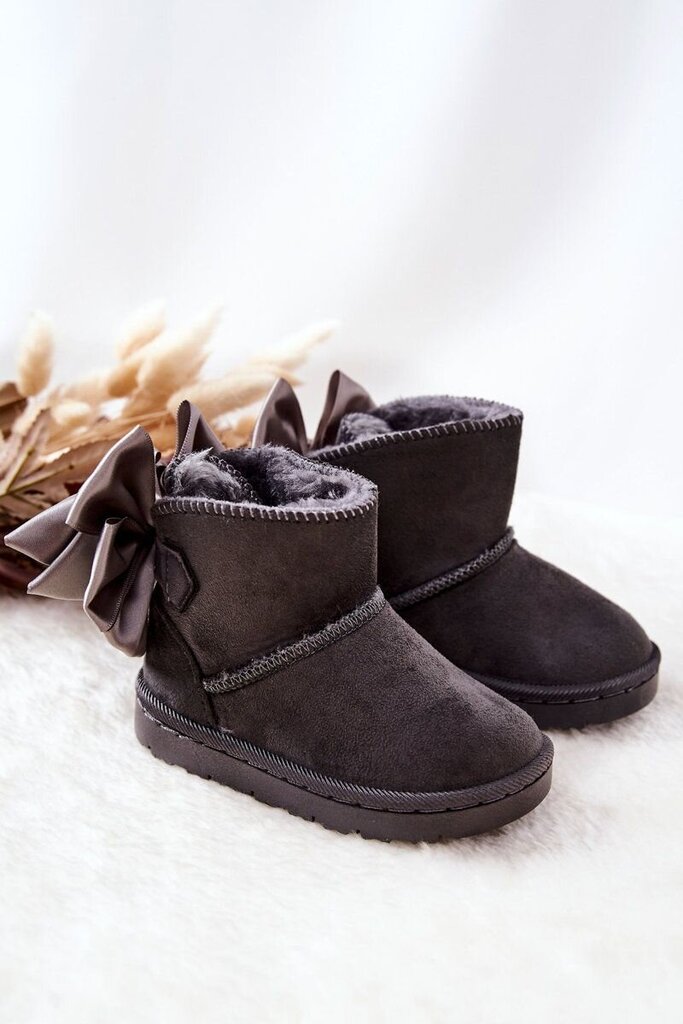 Šilti sniego batai su lankeliu vaikams BSB17668, pilki kaina ir informacija | Bateliai vaikams | pigu.lt