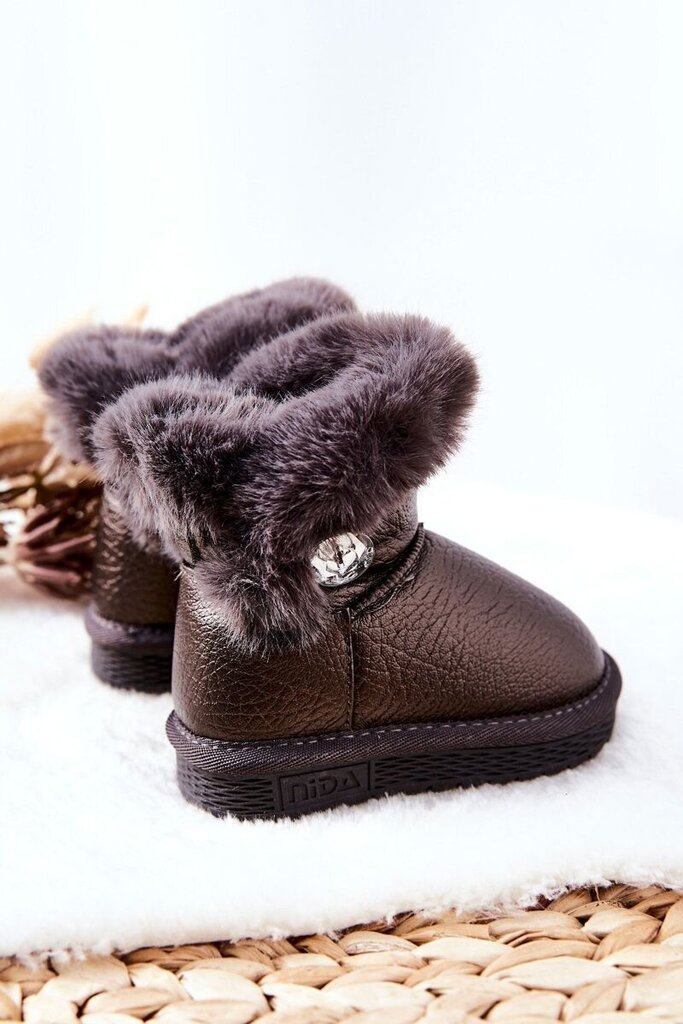 Sniego batai mergaitėms Bessie Bsb18087.1274, rudi kaina ir informacija | Žieminiai batai vaikams | pigu.lt