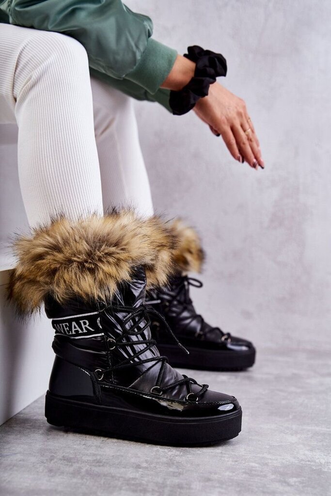 Sniego batai moterims Santero BSB21804, juodi kaina ir informacija | Aulinukai, ilgaauliai batai moterims | pigu.lt