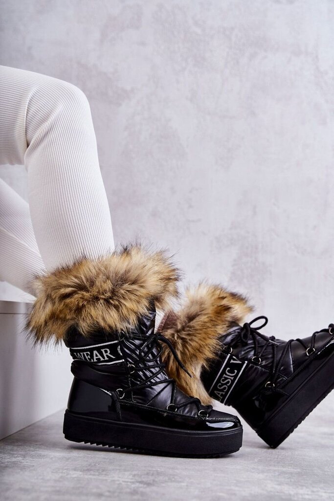 Sniego batai moterims Santero BSB21804, juodi kaina ir informacija | Aulinukai, ilgaauliai batai moterims | pigu.lt