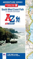 SW Coast Path South Cornwall Adventure Atlas 3rd Revised edition kaina ir informacija | Kelionių vadovai, aprašymai | pigu.lt