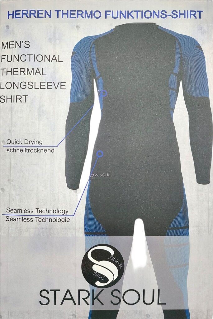 Funkciniai Termo marškinėliai ilgomis rankovėmis vyrams Stark Soul 1021, mėlyna, juoda kaina ir informacija | Vyriški termo apatiniai | pigu.lt
