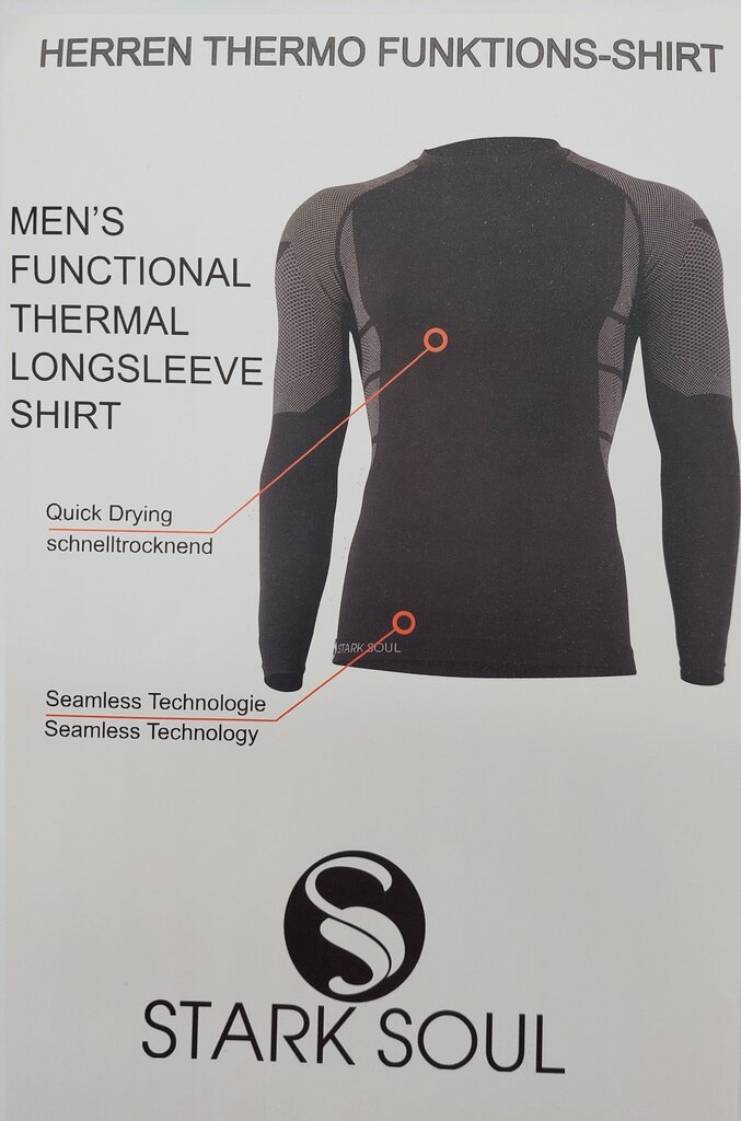 Funkciniai Termo marškinėliai ilgomis rankovėmis vyrams Stark Soul 1021, pilka, juoda kaina ir informacija | Vyriški termo apatiniai | pigu.lt
