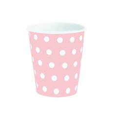 Popierinis puodelis su taškeliais, rožinės sp., 6 vnt kaina ir informacija | Vienkartiniai indai šventėms | pigu.lt