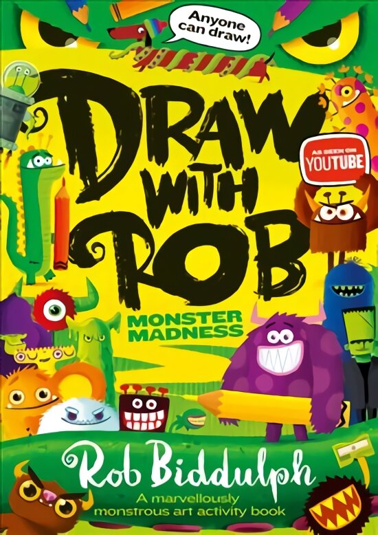 Draw With Rob: Monster Madness цена и информация | Knygos mažiesiems | pigu.lt