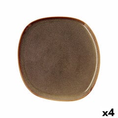 Плоская тарелка Bidasoa Ikonic, коричневая (26.5 x 25.7 x 1.5 см) (4 шт.) цена и информация | Посуда, тарелки, обеденные сервизы | pigu.lt