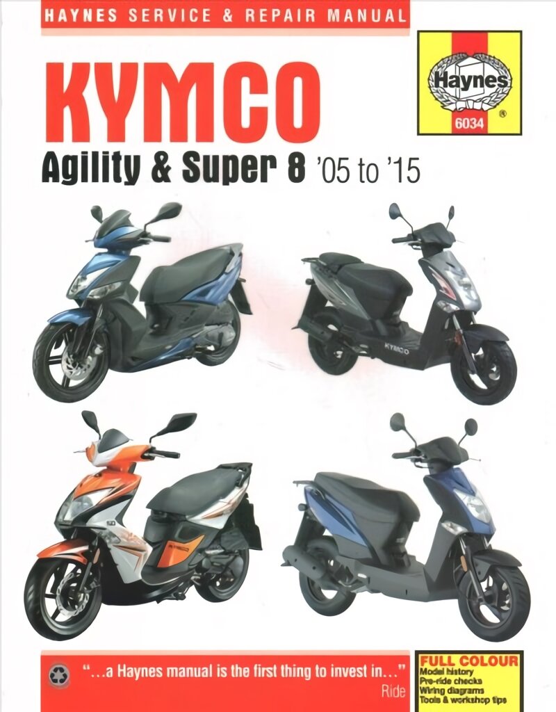 Kymco Agility & Super 8 Scooters (05 - 15): 1995 to 2016 kaina ir informacija | Kelionių vadovai, aprašymai | pigu.lt