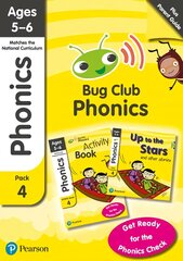 Phonics - Learn at Home Pack 4 (Bug Club), Phonics Sets 10-12 for ages 5-6 (Six stories plus Parent Guide plus Activity Book) kaina ir informacija | Knygos paaugliams ir jaunimui | pigu.lt