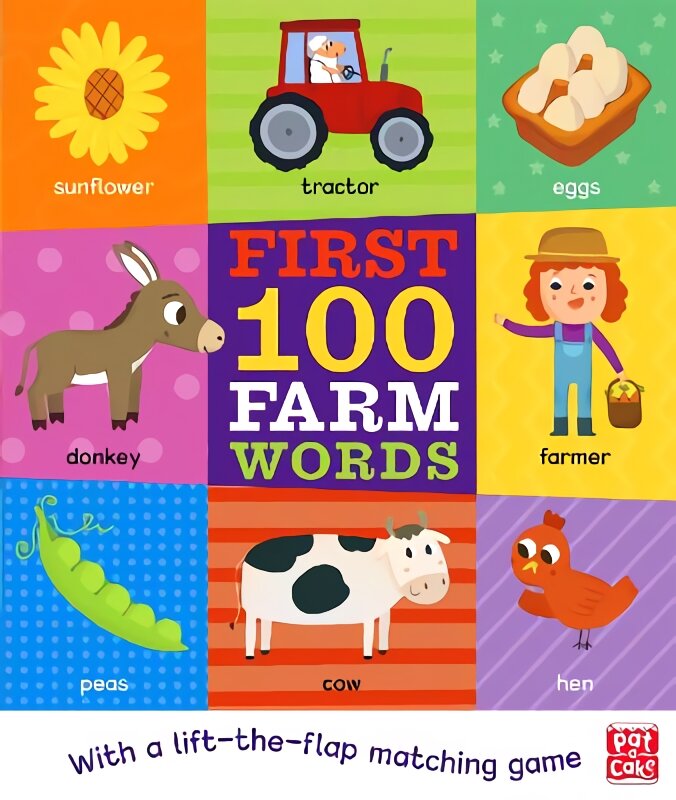 First 100 Farm Words: A board book with a lift-the-flap matching game kaina ir informacija | Knygos mažiesiems | pigu.lt