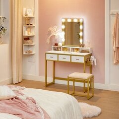 Kosmetinis staliukas su taburete ir veidrodžiu VASAGLE RVT014A10 kaina ir informacija | Kosmetiniai staliukai | pigu.lt