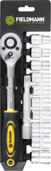 Terkšlės ir kištukinių raktų komplektas Fieldmann FDN 1060, 12 dalių, Cr-V, AS-drive kaina ir informacija | Mechaniniai įrankiai | pigu.lt