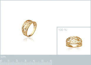 Кольцо с золотым покрытием 750°, произведено во Франции цена и информация | Кольца | pigu.lt