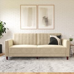 Sofa Dorel Home Pin Tufted, smėlio spalvos kaina ir informacija | Sofos | pigu.lt