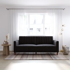 Sofa Dorel Home Pin Tufted, juoda kaina ir informacija | Sofos | pigu.lt