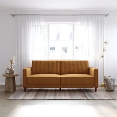 Sofa Dorel Home Pin Tufted, ruda kaina ir informacija | Sofos | pigu.lt