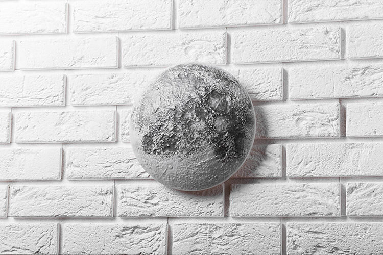Sieninis šviestuvas su 3D mėnulio instaliacija цена и информация | Sieniniai šviestuvai | pigu.lt