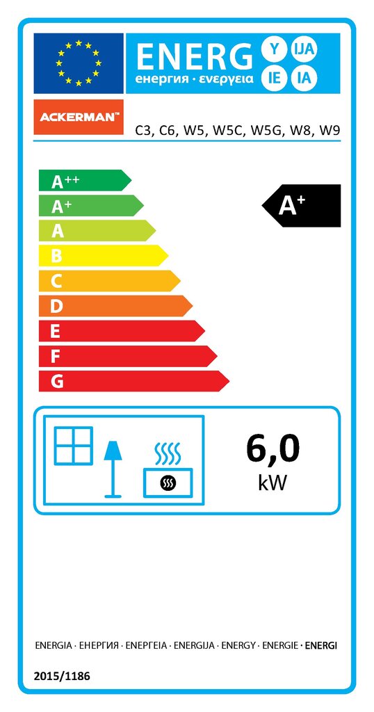 Krosnelė Ackerman W5 EKO, 6 kW цена и информация | Krosnelės | pigu.lt