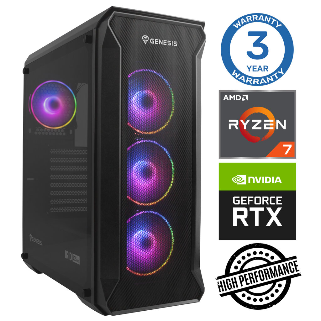 Intop Ryzen 7 5700X 16GB 250SSD M.2 NVME+2TB RTX3060 12GB no-OS kaina ir informacija | Stacionarūs kompiuteriai | pigu.lt