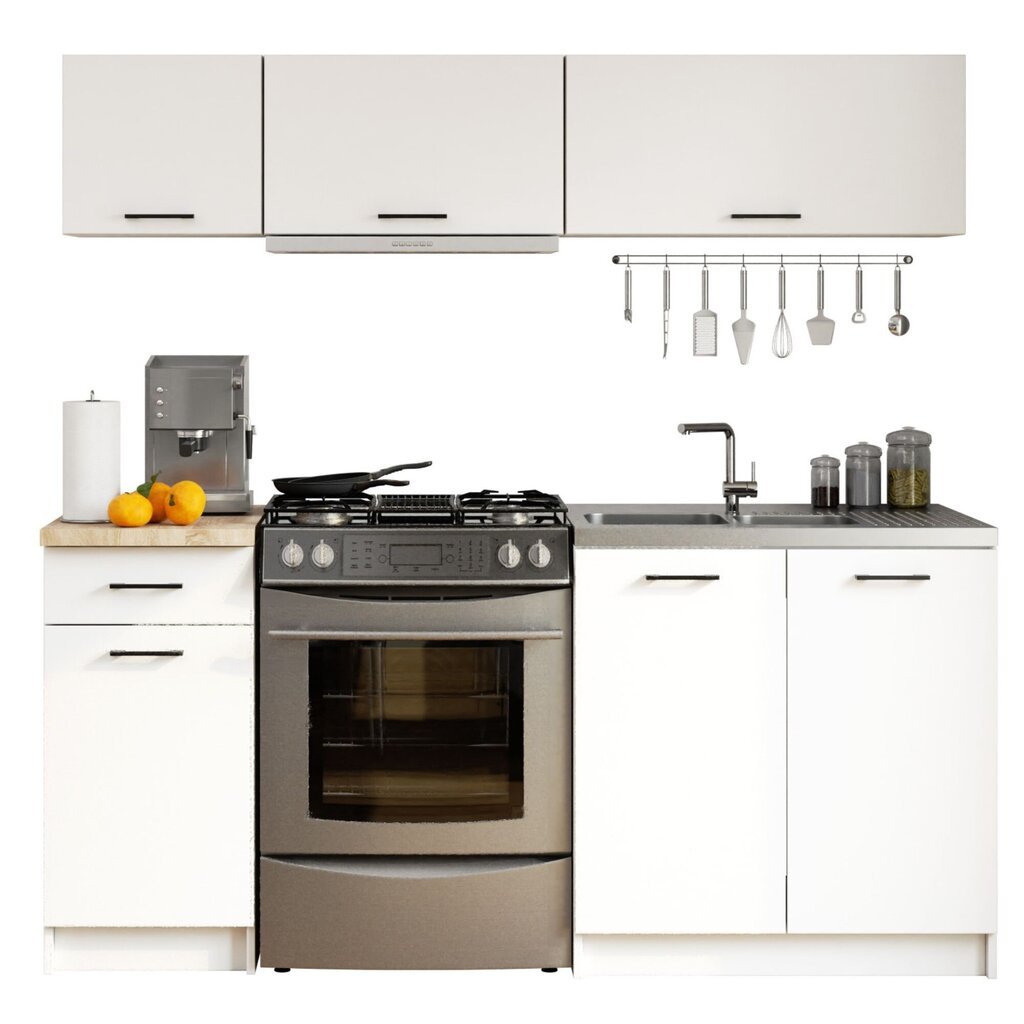 Virtuvės baldų komplektas Akord Oliwia G1 1.8M, baltas kaina ir informacija | Virtuvės baldų komplektai | pigu.lt