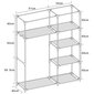 Tekstilinė spinta, 90x45x170, tamsiai pilka kaina ir informacija | Spintos | pigu.lt