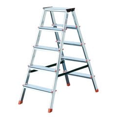 Krause Dopplo double-sided step ladder silver цена и информация | Стремянки | pigu.lt