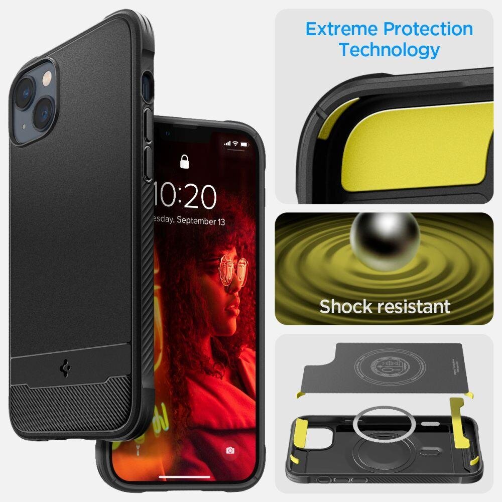 Spigen Rugged Armor iPhone 14 Plus Black kaina ir informacija | Telefono dėklai | pigu.lt