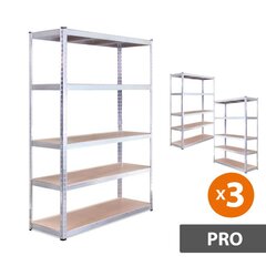 Sandėliavimo lentynos stelažai Tonro 180x90x45 PRO, 3 vnt цена и информация | Стеллажи, полки | pigu.lt