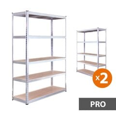 Sandėliavimo lentynos stelažai Tonro 180x90x45 PRO, 2 vnt цена и информация | Стеллажи, полки | pigu.lt