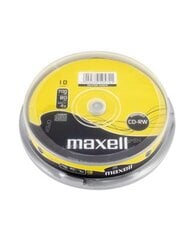 CD-RW diskai Maxell, 700MB 4X CAKE*10 624027.00.CN kaina ir informacija | Vinilinės plokštelės, CD, DVD | pigu.lt