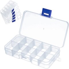 Plastikinė dėžutė 10 skyrelių kaina ir informacija | Daiktadėžės | pigu.lt