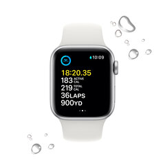 Apple Watch SE GPS + Cellular 40mm Silver Aluminium Case with White Sport Band - Regular 2nd Gen - MNPP3UL/A kaina ir informacija | Išmanieji laikrodžiai (smartwatch) | pigu.lt