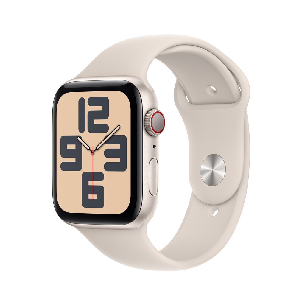 Apple Watch SE GPS + Cellular 44mm Starlight Aluminium Case with Starlight Sport Band - Regular 2nd Gen - MNPT3UL/A kaina ir informacija | Išmanieji laikrodžiai (smartwatch) | pigu.lt