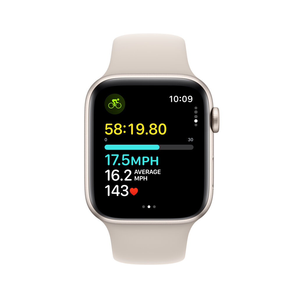 Apple Watch SE GPS + Cellular 44mm Starlight Aluminium Case with Starlight Sport Band - Regular 2nd Gen - MNPT3UL/A kaina ir informacija | Išmanieji laikrodžiai (smartwatch) | pigu.lt