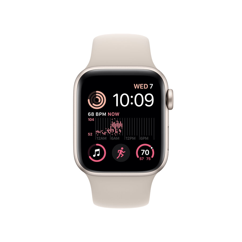 Apple Watch SE GPS + Cellular 44mm Starlight Aluminium Case with Starlight Sport Band - Regular 2nd Gen - MNPT3UL/A kaina ir informacija | Išmanieji laikrodžiai (smartwatch) | pigu.lt