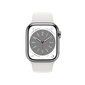 Apple Watch Series 8 GPS + Cellular 41mm Silver Stainless Steel Case ,White Sport Band - MNJ53UL/A kaina ir informacija | Išmanieji laikrodžiai (smartwatch) | pigu.lt