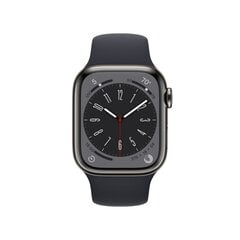 Apple Watch Series 8 GPS + Cellular 41mm Graphite Stainless Steel Case ,Midnight Sport Band - MNJJ3UL/A kaina ir informacija | Išmanieji laikrodžiai (smartwatch) | pigu.lt