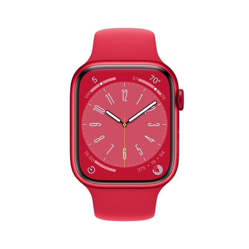 Apple Watch Series 8 GPS + Cellular 45mm (PRODUCT)RED Aluminium Case ,(PRODUCT)RED Sport Band - MNKA3UL/A kaina ir informacija | Išmanieji laikrodžiai (smartwatch) | pigu.lt