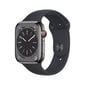 Apple Watch Series 8 GPS + Cellular 45mm Graphite Stainless Steel Case ,Midnight Sport Band - MNKU3UL/A kaina ir informacija | Išmanieji laikrodžiai (smartwatch) | pigu.lt