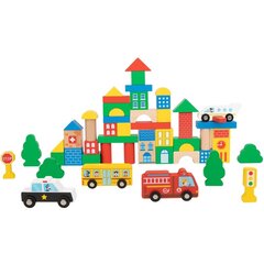 Medinės kaladėlės Tooky Toy City Building, 50vnt kaina ir informacija | Lavinamieji žaislai | pigu.lt