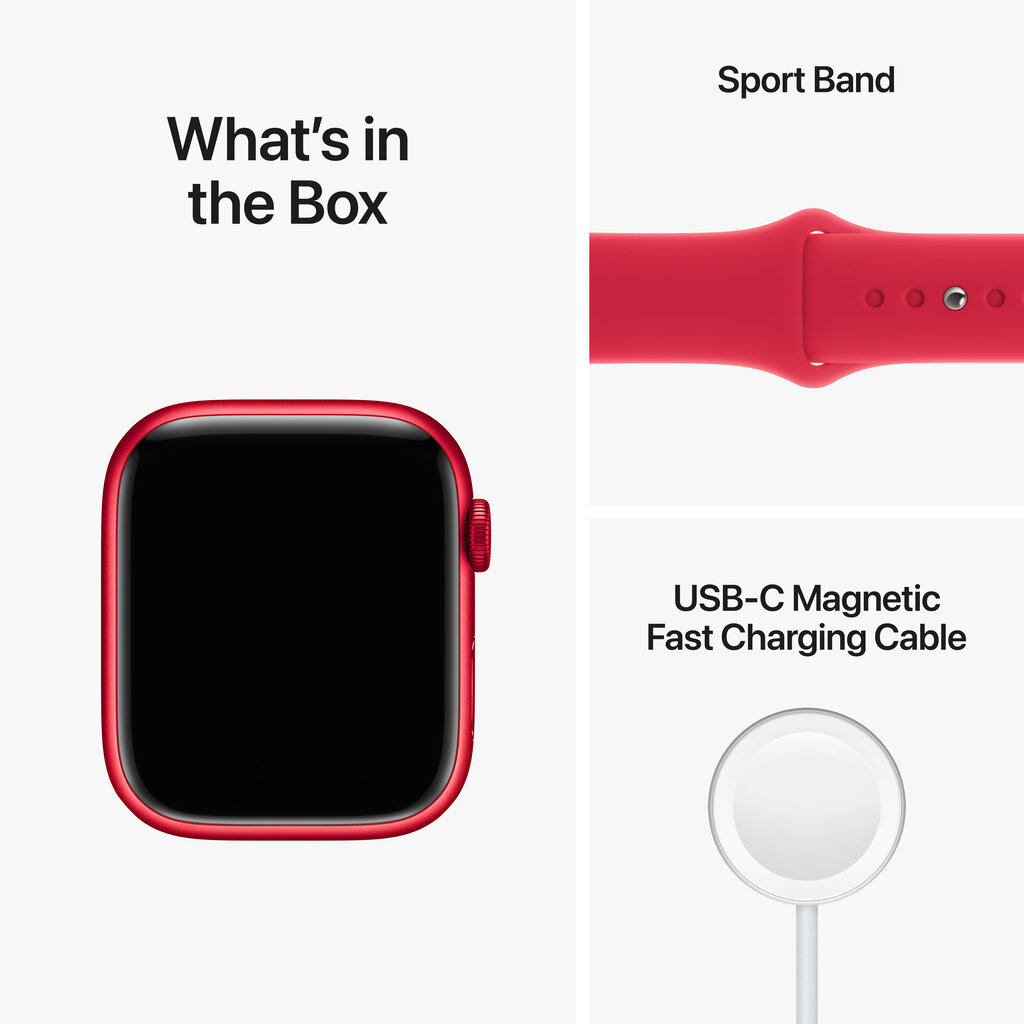 Apple Watch Series 8 GPS 41mm (PRODUCT)RED Aluminium Case ,(PRODUCT)RED Sport Band - MNP73EL/A LV-EE цена и информация | Išmanieji laikrodžiai (smartwatch) | pigu.lt