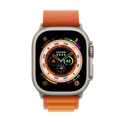 Смарт-часы Apple Watch Ultra GPS + Cellular 49 мм, титановый корпус, ремешок Orange Alpine Loop - Small MNHH3EL/A LV-EE цена и информация | Смарт-часы (smartwatch) | pigu.lt