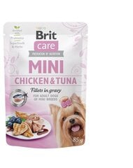 Brit Care Mini Pouch для собак мелких пород с курицей и тунцом, 24x85 г цена и информация | Консервы для собак | pigu.lt