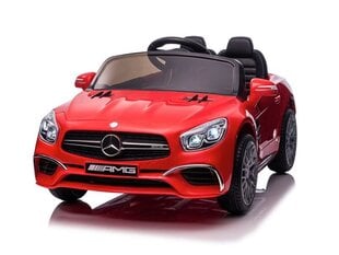 Mercedes SL63 AMG blizgus raudonas, 12 V kaina ir informacija | Elektromobiliai vaikams | pigu.lt