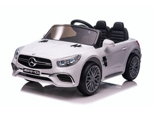 Mercedes SL63 AMG baltas, 12 V kaina ir informacija | Elektromobiliai vaikams | pigu.lt