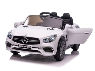 Mercedes SL63 AMG baltas, 12 V kaina ir informacija | Elektromobiliai vaikams | pigu.lt