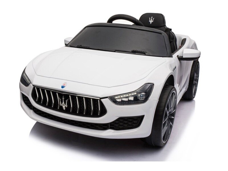 Maserati Ghibli, 12v Baltas kaina ir informacija | Elektromobiliai vaikams | pigu.lt