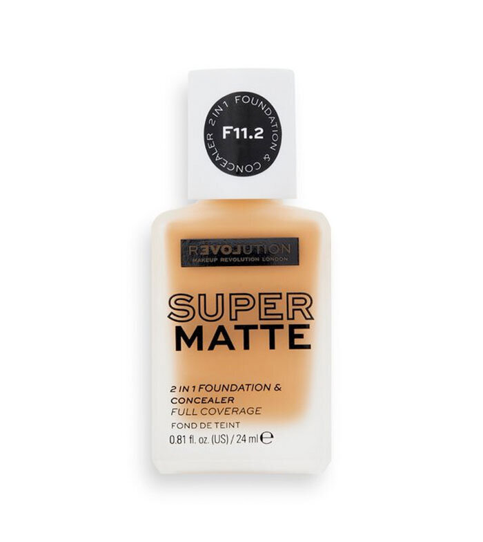 Makiažo pagrindas-maskuoklis Revolution Relove Super Matte Foundation, F11.2, 24 ml цена и информация | Makiažo pagrindai, pudros | pigu.lt