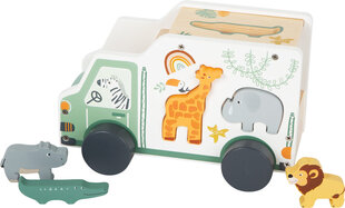 Medinis žaislas - Safari autobusiukas su medinėmis figūrėlėmis kaina ir informacija | Lavinamieji žaislai | pigu.lt