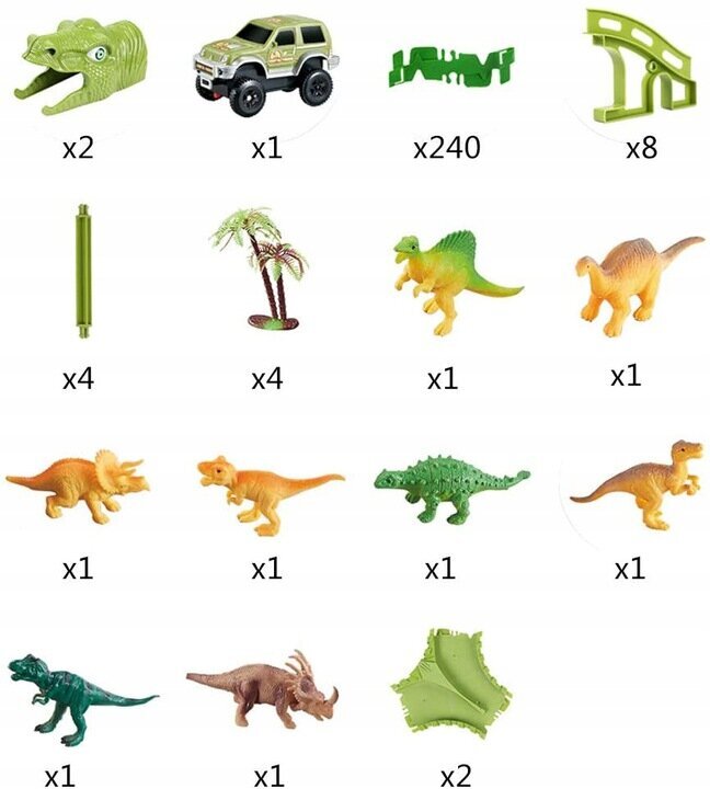 Dinozaurų lenktynių trakas Mega Big, 270 d. kaina ir informacija | Žaislai berniukams | pigu.lt