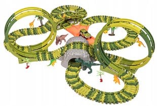 Mega lenktynių trasa 2 x 360 ° Loop Dino World Track 260 el. цена и информация | Развивающие игрушки | pigu.lt
